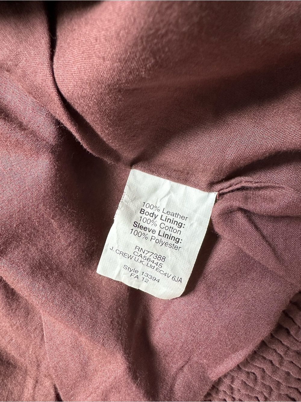 J.Crew Collection Leather Bomber in Burgundy - EUC - Picture 9 of 9
